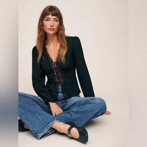 Reformation Nadene Top In Black